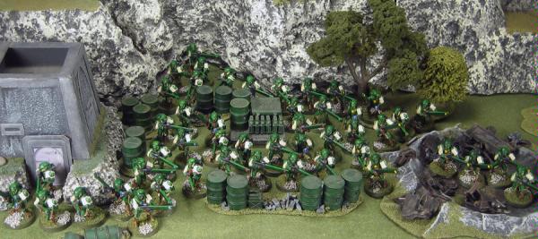 All of the armies' Firewarriors ready for battle