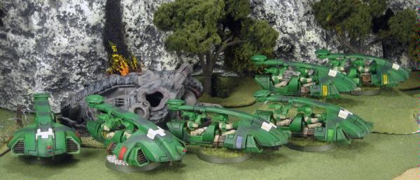 All of the armies' Tetras speed across the battlefield marking out enemy targets