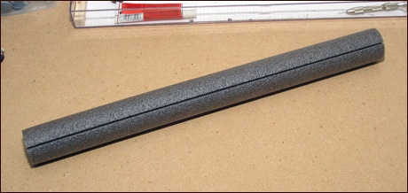 This is a section cut from a 3/8″ core x 6ft. length of tube — $1.39 at my local hardware store for the 6ft. piece