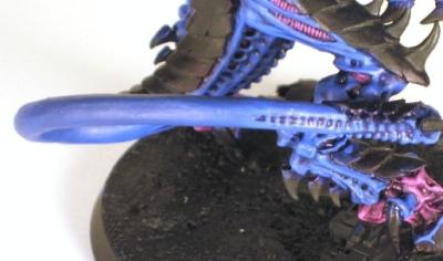 Step 13 - (just the tail) wet blending from Regal blue up to Ultramarine blue