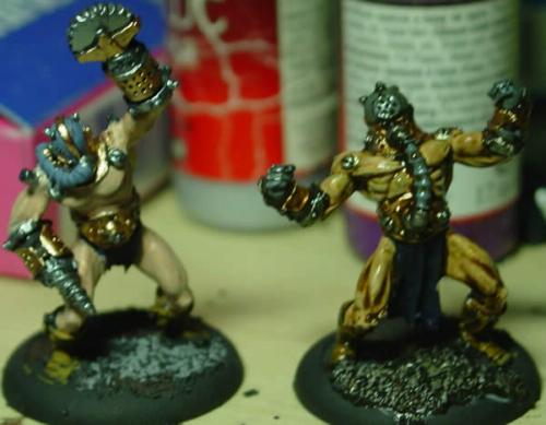 The mind-slave on the left has basic paint on. <br/>The mind slave on the right was inked using Vallejo Game Colour Sepia ink