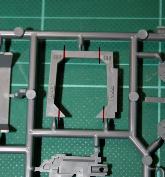 The central support needs to be cut to accommodate a longer top support and the new bottom beam. If possible you should hold a piece of the 2mm x 3.2mm strip up to the piece to see where it will interact and bond on the finished model(if you’re anything like me you can measure three times and it still won’t look right in the end).