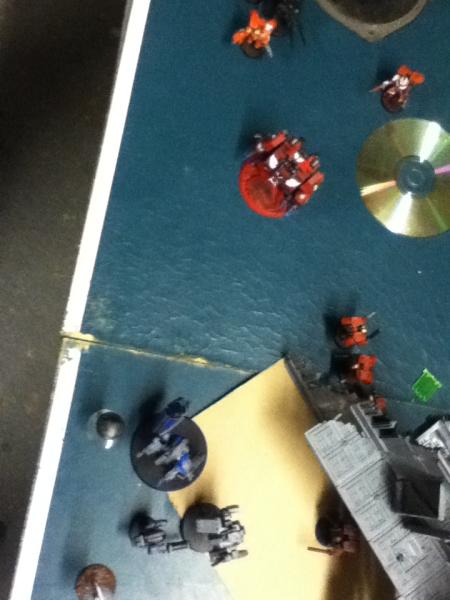 R'myr jumping away from the Dreadnoughts Melta and Flamer!