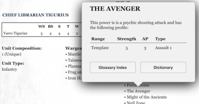 <b>Psychic Powers in Tigurius' unit entry pop-up when clicked...</b>