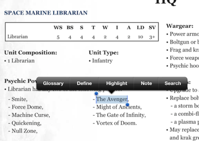 <b>...but in the basic Librarian entry they don't</b></br>(the text just highlights instead)