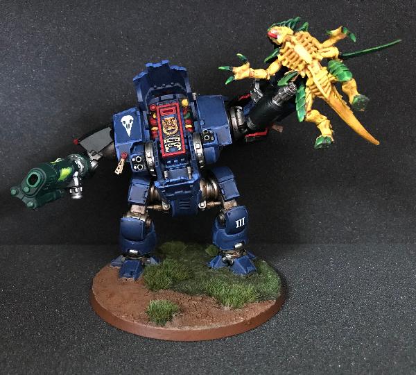 [Thumb - Finished Night Ravens Redemptor lifting Tyranid Warriror - front open.jpg]