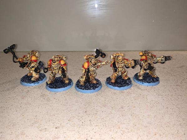 [Thumb - Imperial Fist Heavy Intercessors with Lightning Claws and Thunder hammers progress pic 09.JPG]