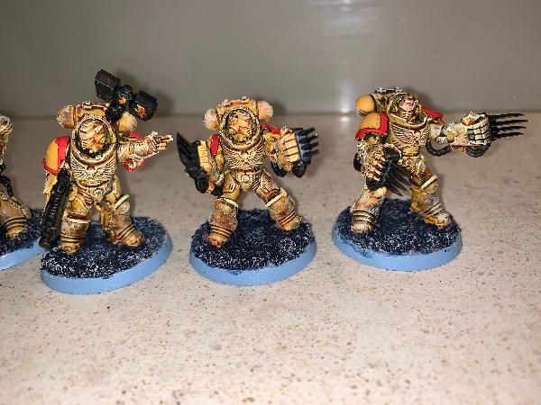 [Thumb - Imperial Fist Heavy Intercessors with Lightning Claws and Thunder hammers progress pic 10.JPG]