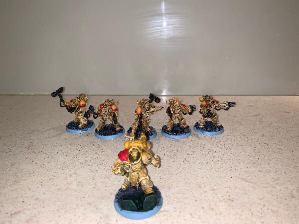 [Thumb - Imperial Fist Heavy Intercessors with Lightning Claws and Thunder hammers progress pic 08.JPG]
