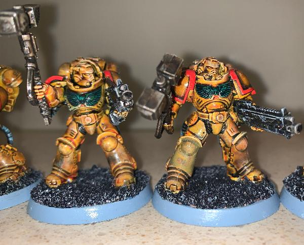 [Thumb - Imperial Fist Heavy Intercessors with Lightning Claws and Thunder hammers FINISHED pic 03.JPG]