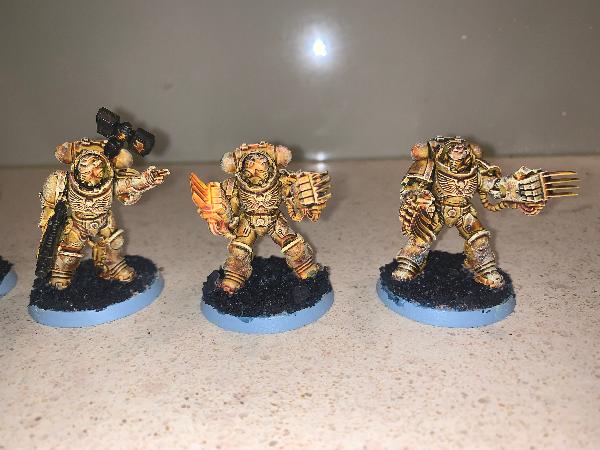 [Thumb - Imperial Fist Heavy Intercessors with Lightning Claws and Thunder hammers progress pic 06.JPG]